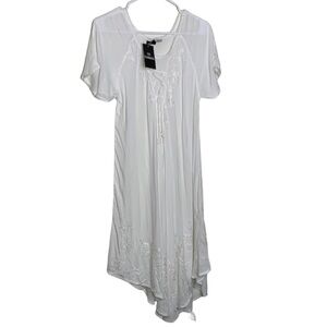 T16 SL fashion midi maxi white dress lightweight summer dress size xl